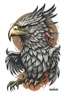 abstract albanian eagle tattoo design idea