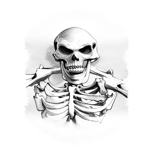 handshake with skeleton tattoo design idea