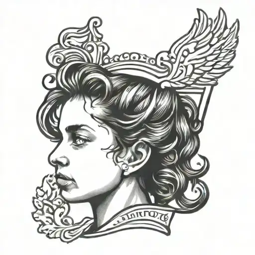 Liverpool logo with baby woman face  tattoo design idea