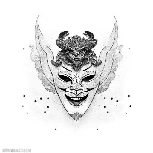 Sad and Happy masks tattoo design idea
