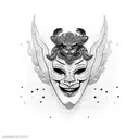 Sad and Happy masks tattoo design idea