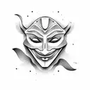 Sad and Happy masks tattoo design idea