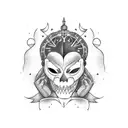 Sad and Happy masks tattoo design idea