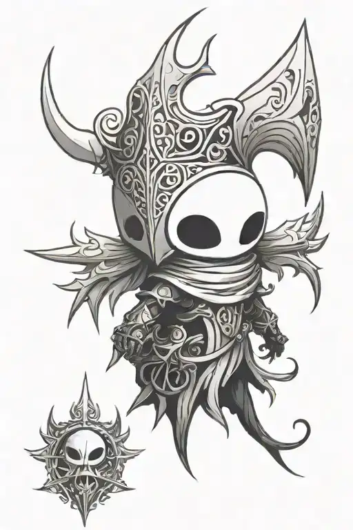 Hollow Knight templar tattoo design idea