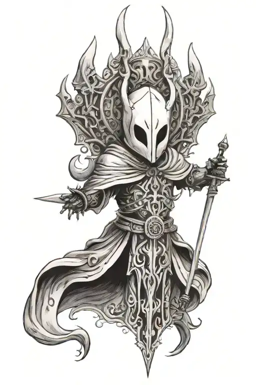 Hollow Knight templar tattoo design idea