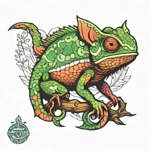 chameleon minimalistic tattoo tattoo design idea