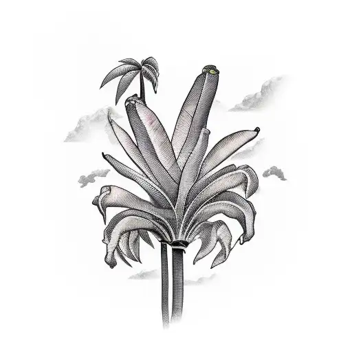 banana tree  tattoo design idea