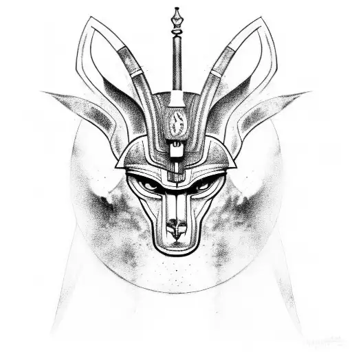 Anubis with blood draining on his head  tattoo design idea