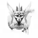 Anubis mixed with 2pac tattoo design idea