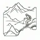 skiing on mountains tattoo design idea