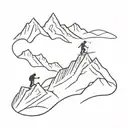 skiing on mountains tattoo design idea