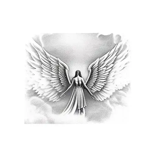 icarus melting wax angel wings with a wooden frame back tattoo design idea