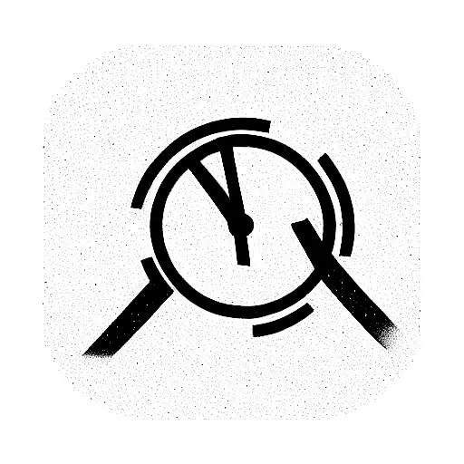 question marks and a clock at 05:55 tattoo design idea