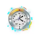 question marks and a clock at 05:55 tattoo design idea