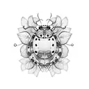 ladybug and vines tattoo design idea