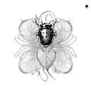 ladybug and vines tattoo design idea