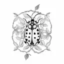 ladybug and vines tattoo design idea
