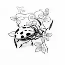 ladybug and vines tattoo design idea