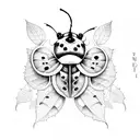 ladybug and vines tattoo design idea