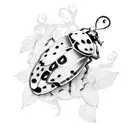 ladybug and vines tattoo design idea