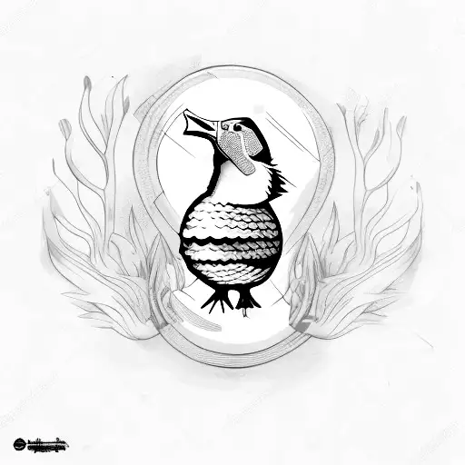 pato com narguile tattoo design idea