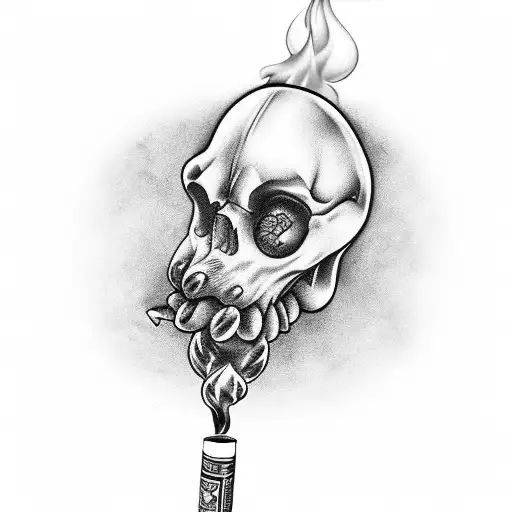 pato fumando um narguile tattoo design idea