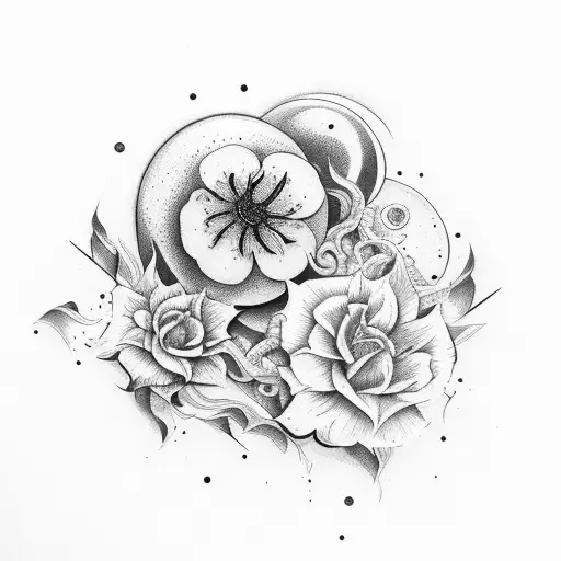 belladonna celestial  tattoo design idea