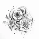 belladonna celestial  tattoo design idea