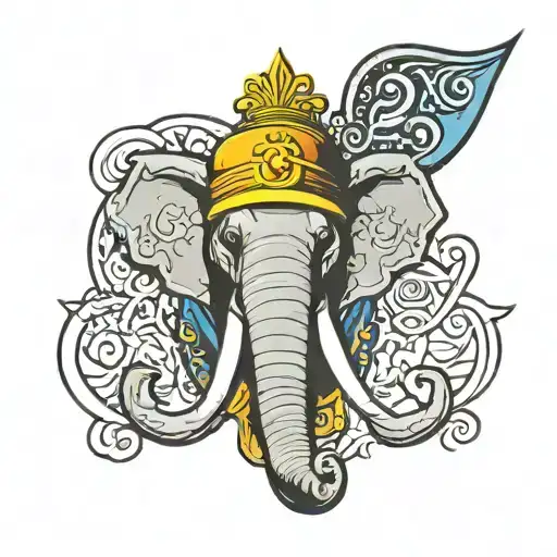 One piece whitebeard logo as an indian elephant tattoo design idea
