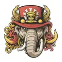 One piece whitebeard logo as an elephant head tattoo design idea