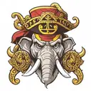 One piece whitebeard logo as an elephant head tattoo design idea