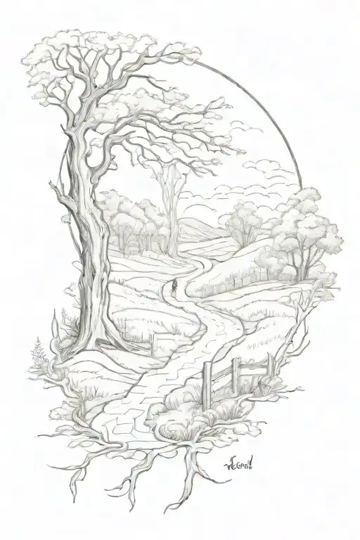 I want a tattoo for the back if my shoulder. I want it to be based on Robert Frost's poem The Road Not Taken. In the tat tattoo design idea