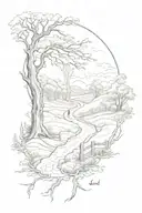 I want a tattoo for the back if my shoulder. I want it to be based on Robert Frost's poem The Road Not Taken. In the tat tattoo design idea