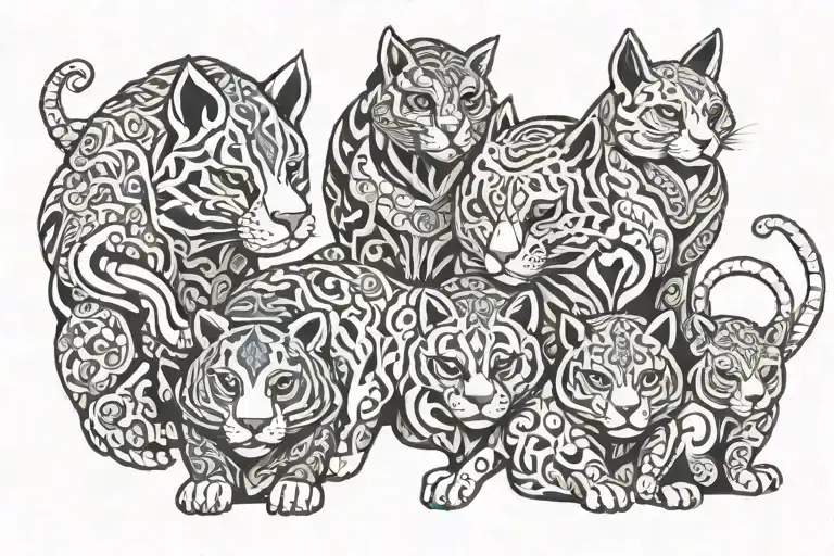 animal parade tattoo design idea