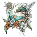 creation of the world tattoo design idea