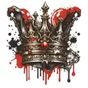 Crown melting on king tattoo design idea