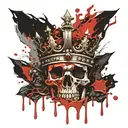 Crown melting on king tattoo design idea