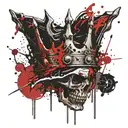 Crown melting on king tattoo design idea