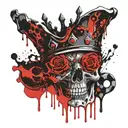 Crown melting on king tattoo design idea