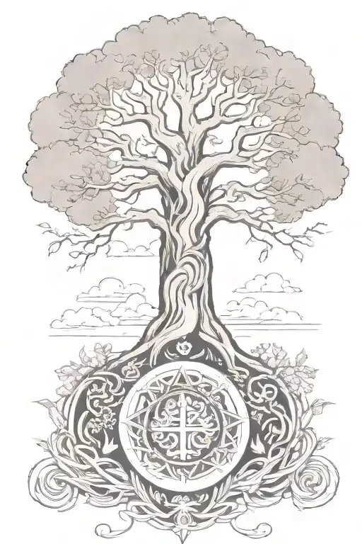 yggdrasil, viking tattoo design idea