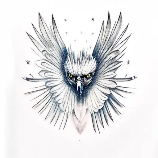 Harpy eagle full body tattoo design idea