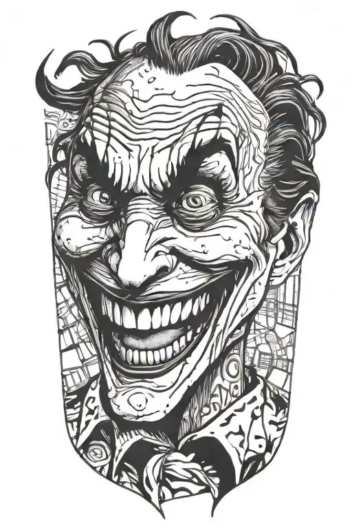 joker laughing tattoo design idea