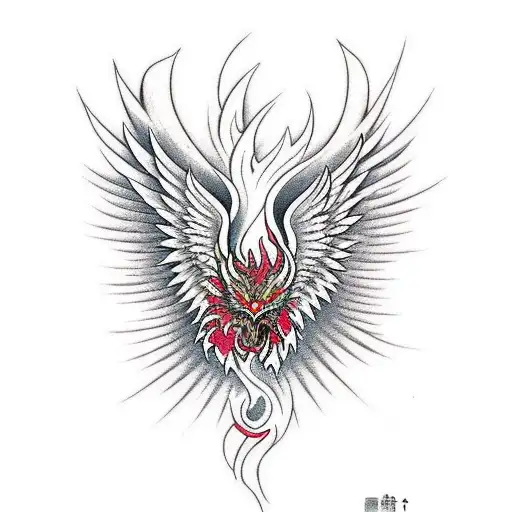 Phoenix rising from ashes tattoo design idea