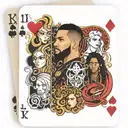 playing cards with the following individuals on the cards (one face per card)  Drake Nicki Minaj Lil Wayne tattoo design idea