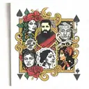 playing cards with the following individuals on the cards (one face per card)  Drake Nicki Minaj Lil Wayne tattoo design idea