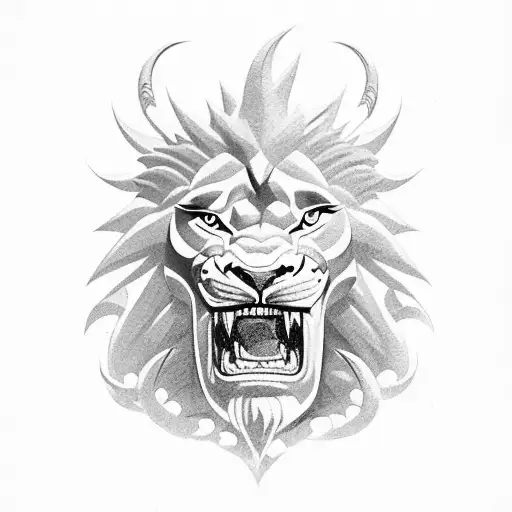 Hercules with Lion fight Hydra tattoo design idea