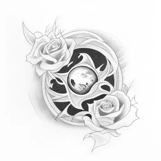 Placement: Upper arm, wrapping around from the outer bicep to inner bicep, to give a 360° view of the scene.  Imagery:   tattoo design idea