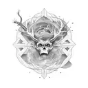 Placement: Upper arm, wrapping around from the outer bicep to inner bicep, to give a 360° view of the scene.  Imagery:   tattoo design idea