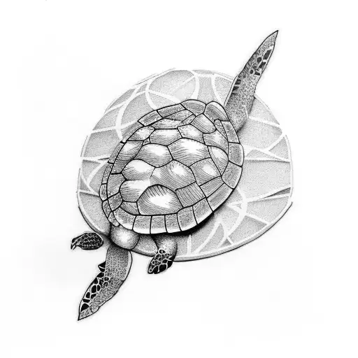 turtle dove, pocket knife and olive tree branch tattoo design idea