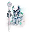 ghost with bong tattoo design idea
